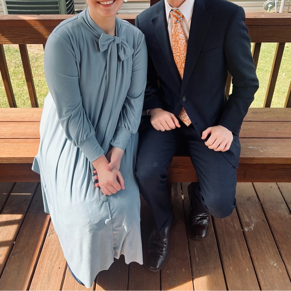 ‼️SOLD‼️ Sew Me Adorable. Dusty Blue dress - Picture 4 of 4